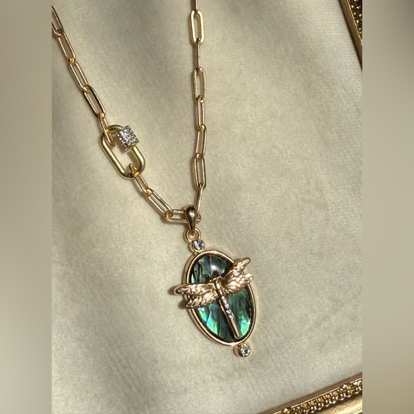 Handmade Jewelry - Abalone Dragonfly Necklace